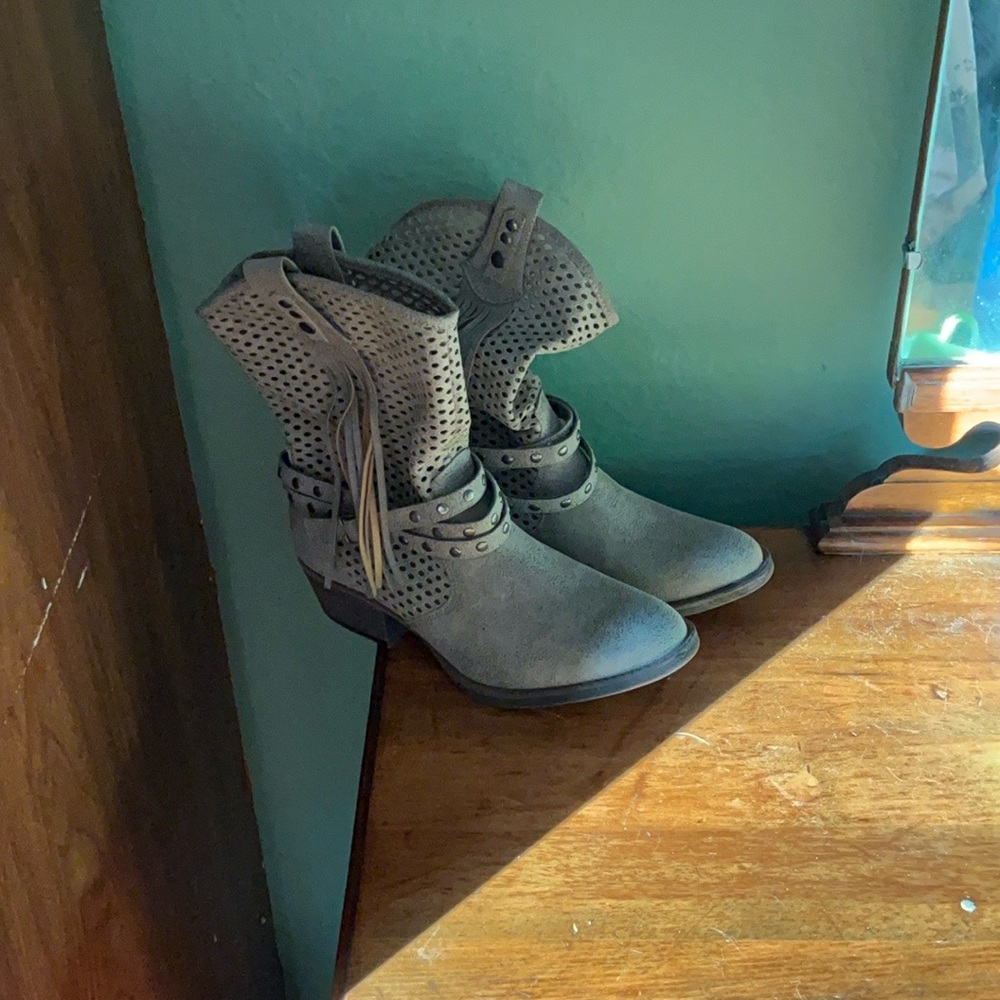 Coconuts by Matisse Taupe Perforated Booties